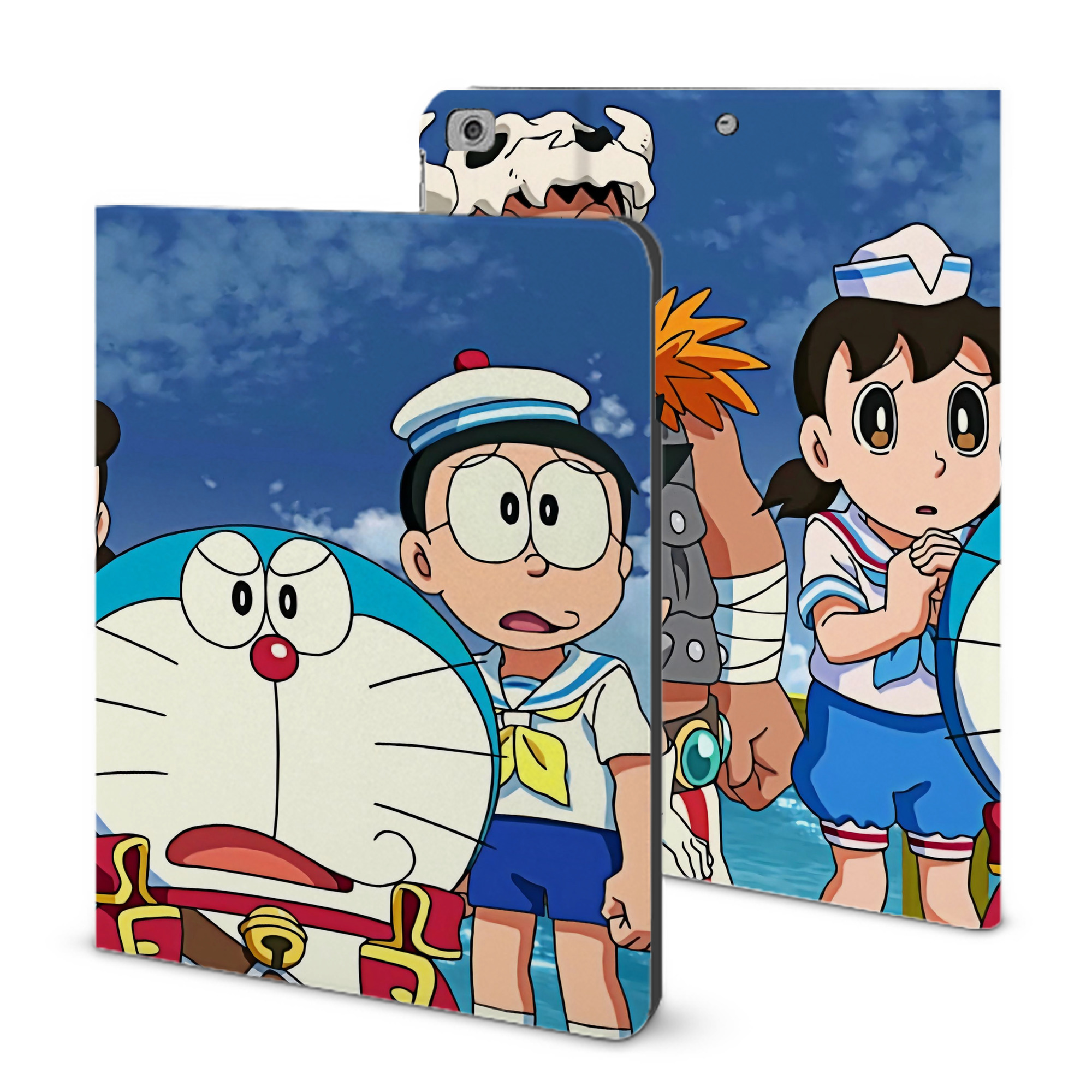 （画像用） ドラえもん Doraemon IPad ケース ブック型 PUレザー TPU 耐衝撃 軽量 薄型 ペン収納なし 全面保護 IPad 各モデル対応